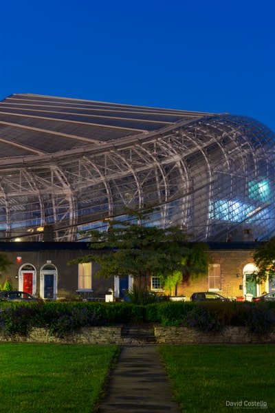 The Aviva Stadium view from Havelock Square on a beautiful moonlit evening showcased in this Dublin print..