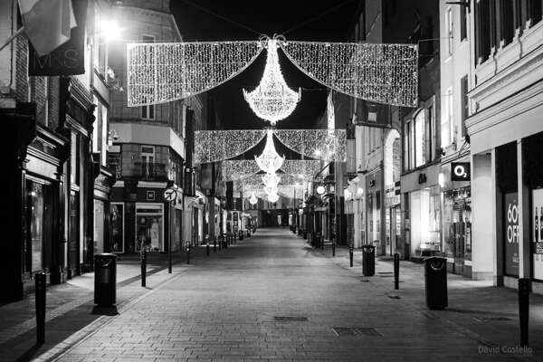 The middle of Grafton Street on Christmas Day