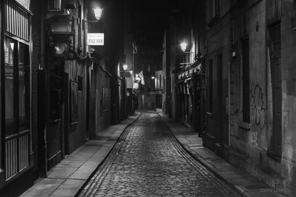 Sycamore Street in Temple Bar on Christmas Night